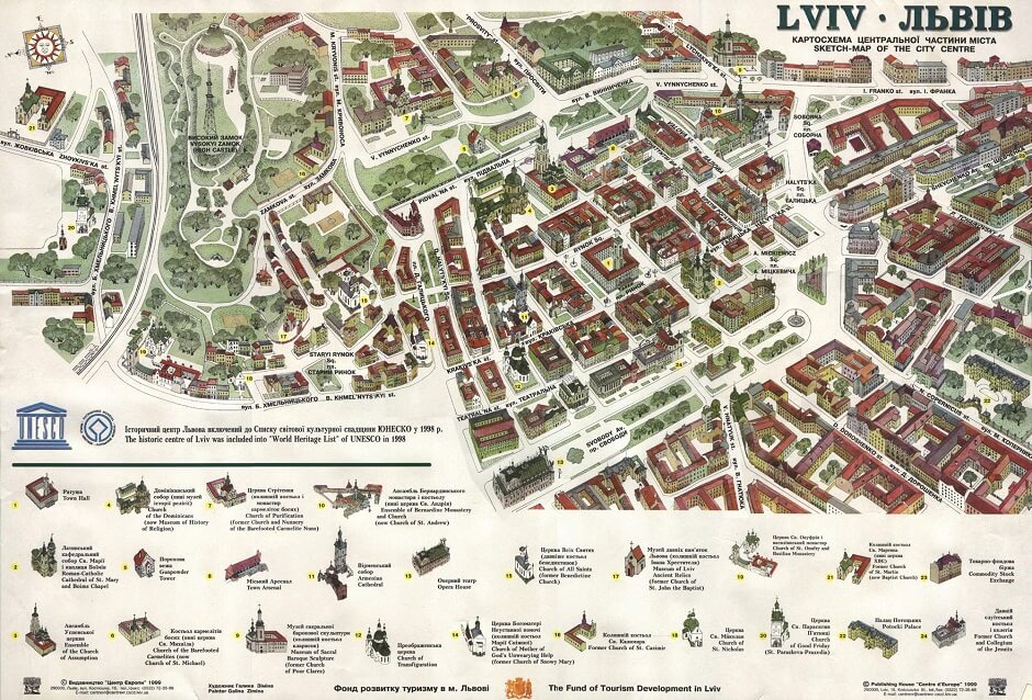 карта Львова