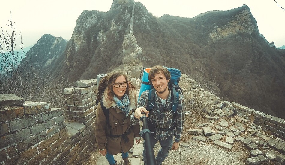 туристы на Великой Китайской стене