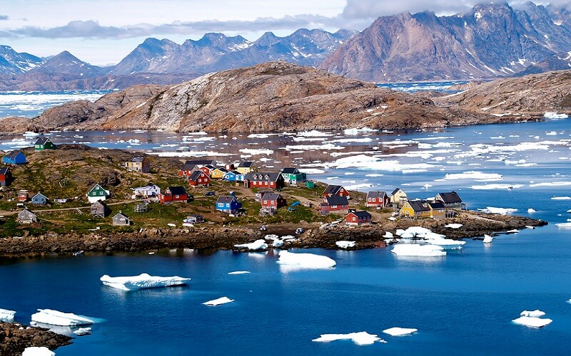 Нуук, Гренландия после таянья ледников