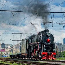ретро-поезд в Киеве